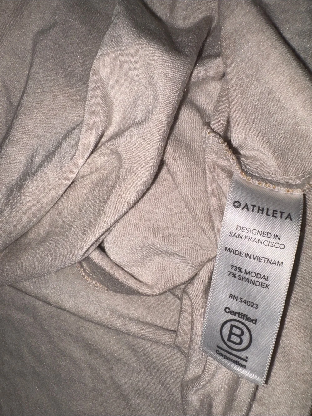 Athleta Tan and White Abstract Print Top - Picture 3 of 7